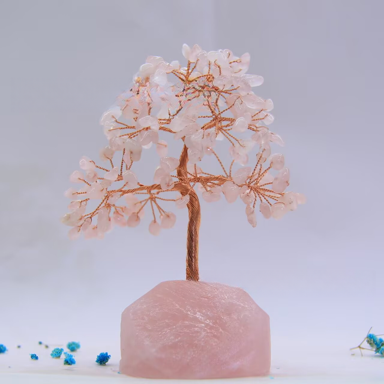 True Love Pink Rose Quartz Feng Shui Tree Crystal Bonsai Style Decoration for Wealth & Luck